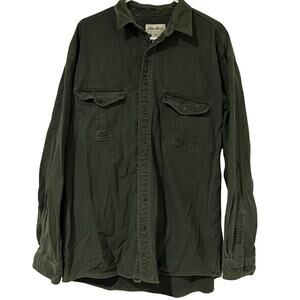 Vintage Eddie Bauer Green flannel button up shirt classic XL